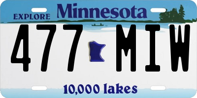 MN license plate 477MIW