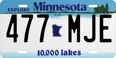 MN license plate 477MJE