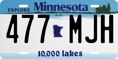 MN license plate 477MJH