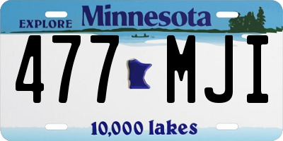 MN license plate 477MJI