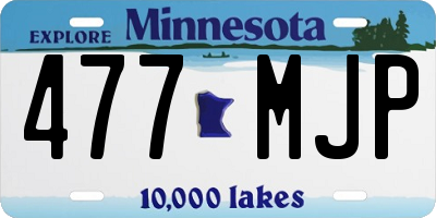 MN license plate 477MJP