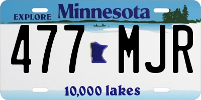 MN license plate 477MJR