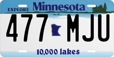 MN license plate 477MJU