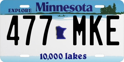 MN license plate 477MKE