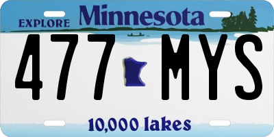 MN license plate 477MYS