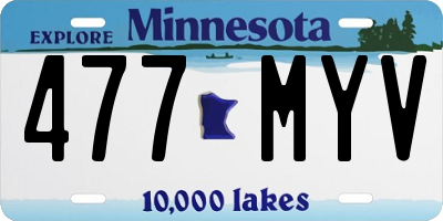 MN license plate 477MYV