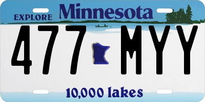 MN license plate 477MYY