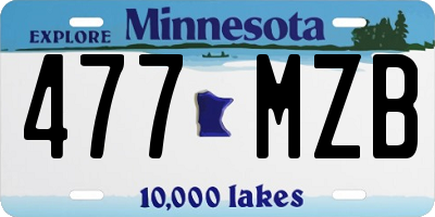 MN license plate 477MZB