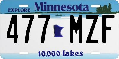 MN license plate 477MZF