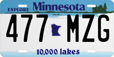 MN license plate 477MZG