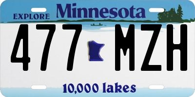 MN license plate 477MZH