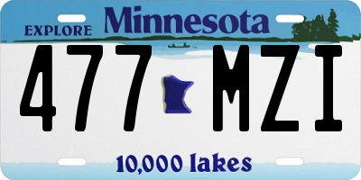 MN license plate 477MZI