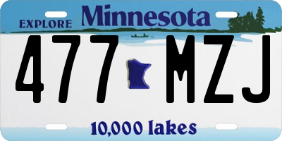 MN license plate 477MZJ