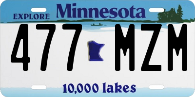 MN license plate 477MZM