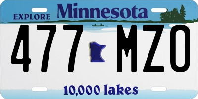 MN license plate 477MZO