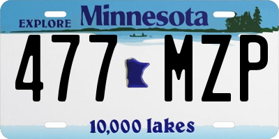 MN license plate 477MZP