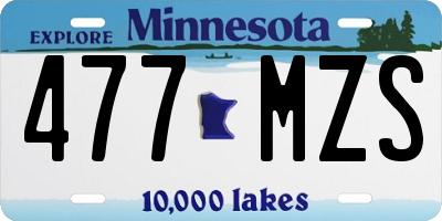 MN license plate 477MZS