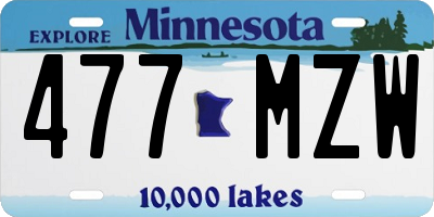 MN license plate 477MZW