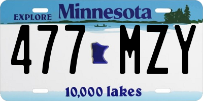 MN license plate 477MZY