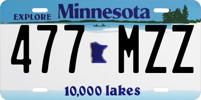 MN license plate 477MZZ