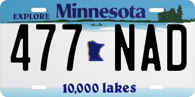 MN license plate 477NAD