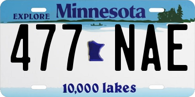 MN license plate 477NAE