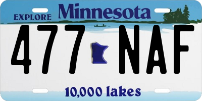 MN license plate 477NAF
