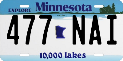 MN license plate 477NAI