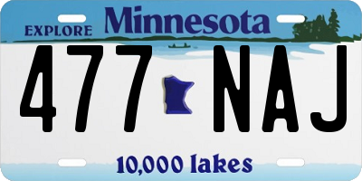 MN license plate 477NAJ