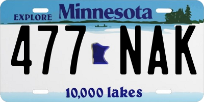 MN license plate 477NAK