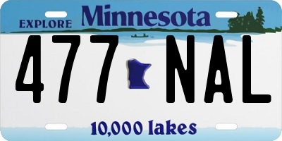 MN license plate 477NAL