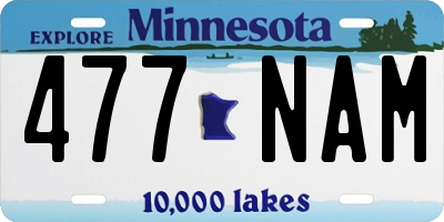 MN license plate 477NAM