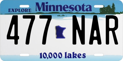 MN license plate 477NAR