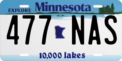 MN license plate 477NAS