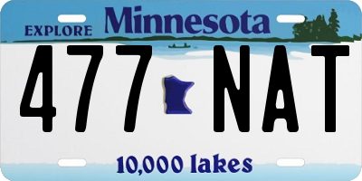 MN license plate 477NAT