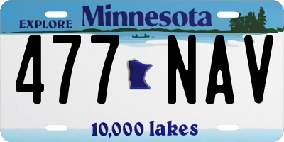 MN license plate 477NAV