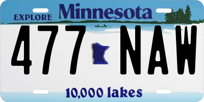 MN license plate 477NAW