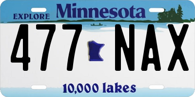 MN license plate 477NAX