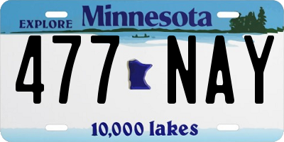 MN license plate 477NAY