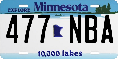 MN license plate 477NBA