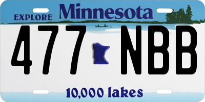MN license plate 477NBB