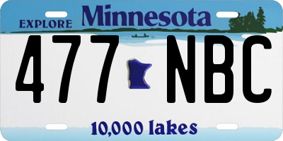 MN license plate 477NBC