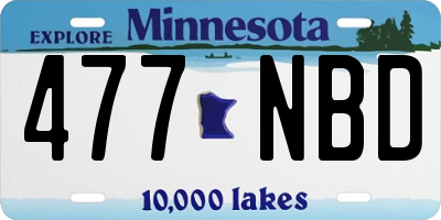 MN license plate 477NBD