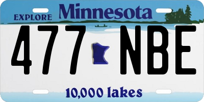 MN license plate 477NBE