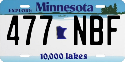 MN license plate 477NBF