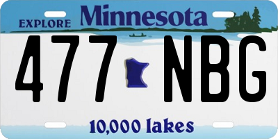 MN license plate 477NBG