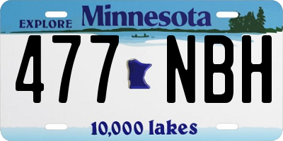 MN license plate 477NBH
