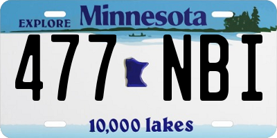 MN license plate 477NBI