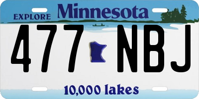 MN license plate 477NBJ