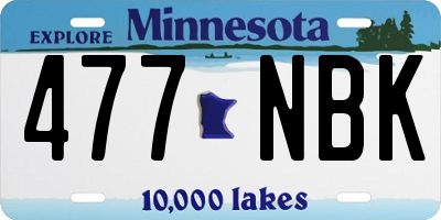 MN license plate 477NBK